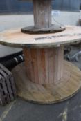 Large cable drum, height approx 110 cm, width approx 180cm