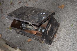 Vintage metal toolbox including contents