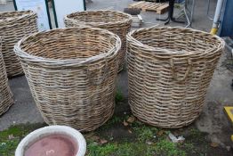 Pair of large wicker baskets, height approx 90cm, width 105cm