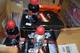 Branded Star Wars bottles, aluminium (approx 15) plus Star Wars flashlights (approx 19)