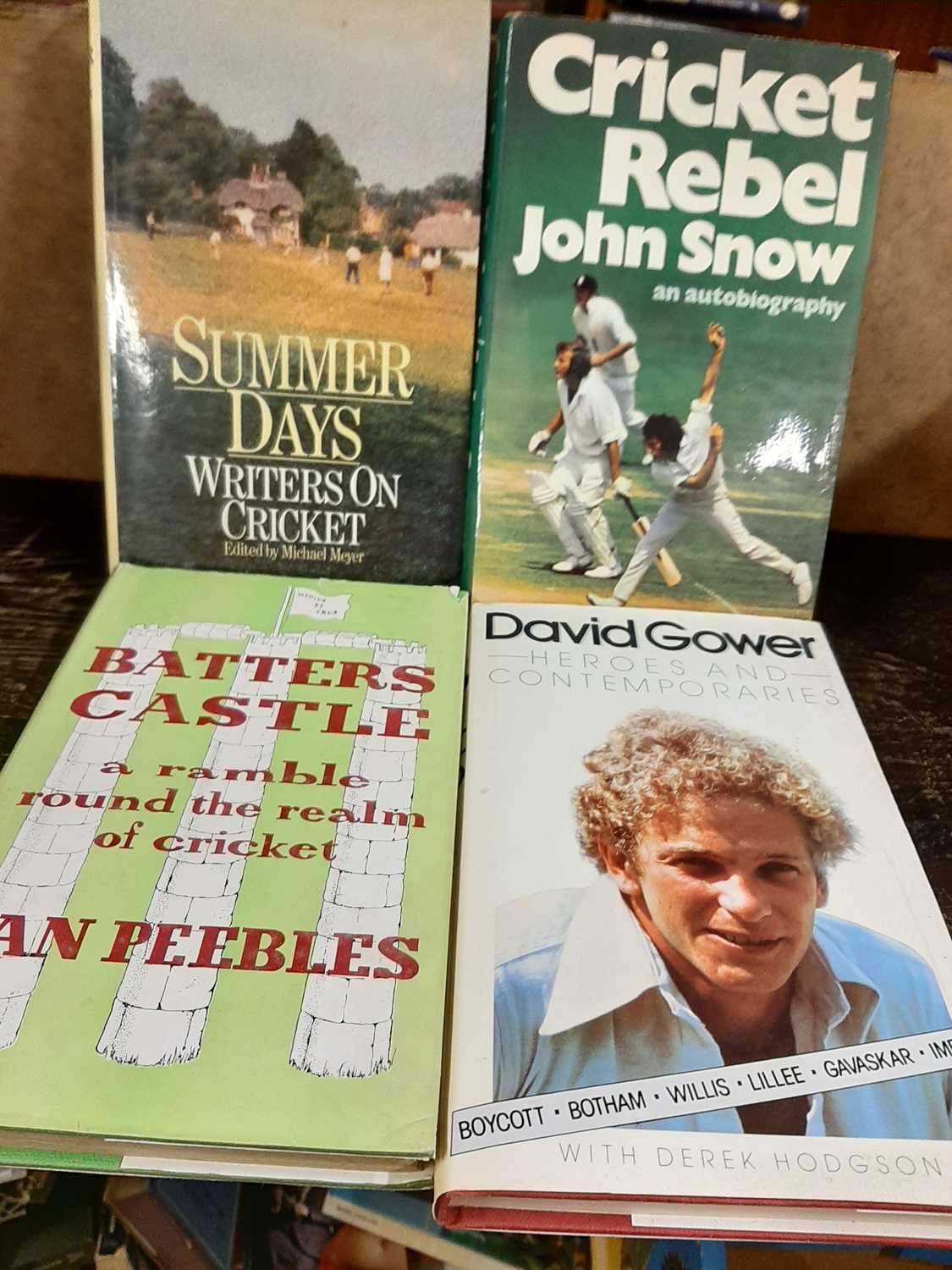 20 cricket interest books to include Parsons Pitch by David Shepherd, Denis Compton's annual etc [