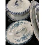 Oriental blue and white plates, Blue and white din