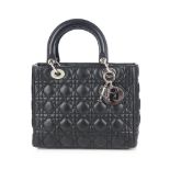 Christian Dior, a black Lady Dior MM handbag