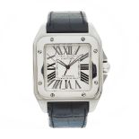 Cartier, a stainless steel Santos 100 XL wrist watch