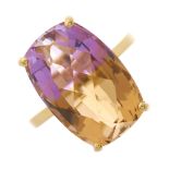 An 18ct gold ametrine single-stone ring