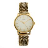 Omega, a gold plated and stainless steel bracelet watch