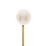 An early 20th century gold, natural pearl stickpin