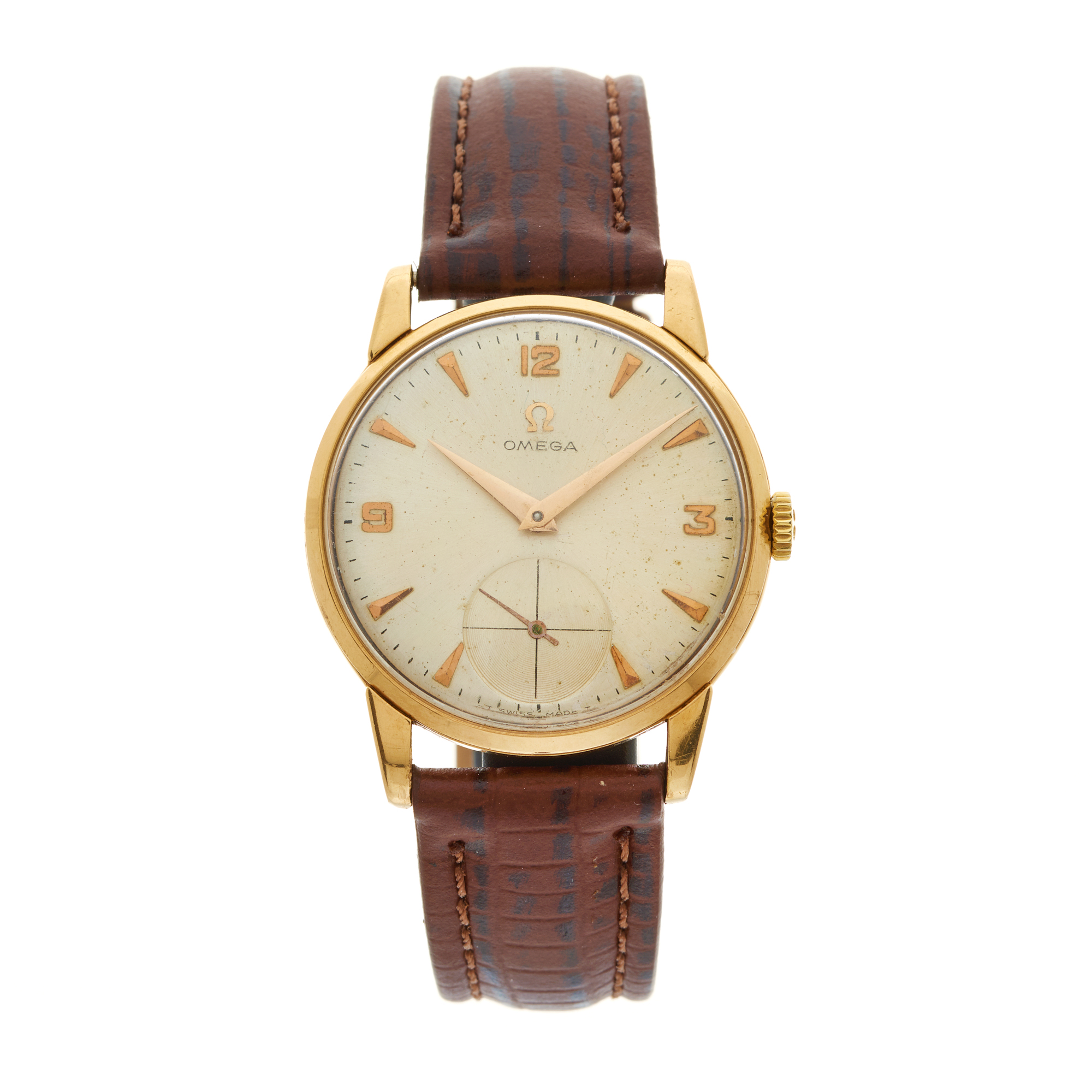 Omega, an 18ct gold wrist watch