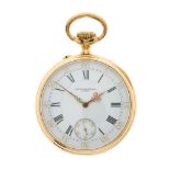 Patek Philippe, an 18ct gold open face pocket watch, circa 1890