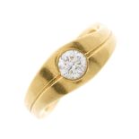 An 18ct gold brilliant-cut diamond single-stone ring