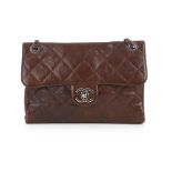Chanel, a brown caviar leather Single Flap handbag