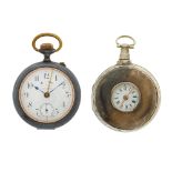 Two unusual silver and steel pocket watches
