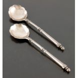 A pair of French silver fruit or preserve spoons