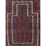 A Baluch prayer rug, 136 by 83cm