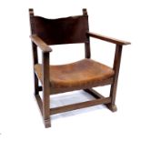 Adolf Loos and Heinrich Kulka for Friedrich Otto Schmidt, an Arts and Crafts oak chimney chair