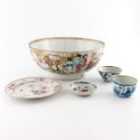 A large Chinese punch bowl, Qing Dynasty, Qianlong (1736-1795), famille rose decoration, the