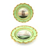 Stefan Nowacki, a pair of marine painted plates