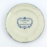 A transfer printed pearlware commemorative plate,