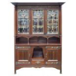 Shapland and Petter, Barnstaple, an Arts and Crafts mahogany and copper bookcase cabinet