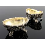 A pair of 18th century Italian silver salt cellars, Giuliano Gabriel Marcello, Turin circa 1770