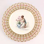 A Minton painted plate