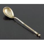 An Imperial Russian silver and niello spoon, V Ashmarin, Moscow 1895