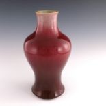 A 19th Century Chinese sang de boeuf glaze baluster vase, of shouldered form, height 37cm