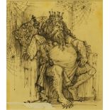 Shirley Hughes (British, 1927), 'On the Throne Sat and Aged Troll Wearing a Crown on his Ugly Head