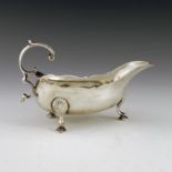 A George III Scottish Provincial silver sauce boat, William Craw, Canongate circa 1760s