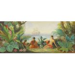 E..Roumy (20th Century Poster Artist), maidens in the South Seas, indistinctly signed l.r., gouache,