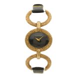 Bueche-Girod, a 1970s 9ct gold textured wrist watch