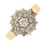 An 18ct gold brilliant-cut diamond cluster dress ring