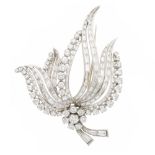 An impressive diamond floral spray brooch