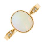 An 18ct gold opal and diamond dress ring