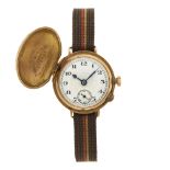 Dunlop, a rare Art Deco 9ct gold golf ball wrist watch