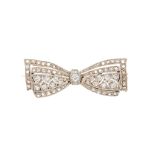 An Edwardian diamond bow brooch