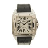 Cartier, a stainless steel Santos 100 XL wrist watch