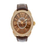 Backes & Strauss, a very fine 18ct rose gold diamond Regent wrist watch, box and papers