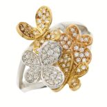 An 18ct gold diamond butterfly ring