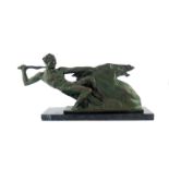 Alberton Bazzoni, Speed, an Art Deco bronze figure group