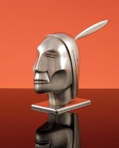 Karl Hagenauer, The Indian, an Austrian Art Deco silvered bust