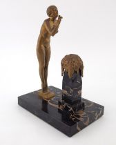 Georges Van de Voorde, Printemps, an Art Deco bronze figure
