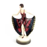 Josef Lorenzl for Goldscheider, Standing Dancer in Butterfly Dress, model 5715