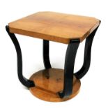 A figured maple and walnut Art Deco style occasional table