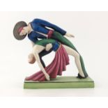 Royal Dux, an Art Deco figure group, Tango