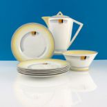 Eric Slater for Shelley, an Art Deco Eve Block and Bands part tea set