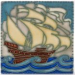 Edmund Kent for Pilkington, an Art Deco tubelined galleon tile