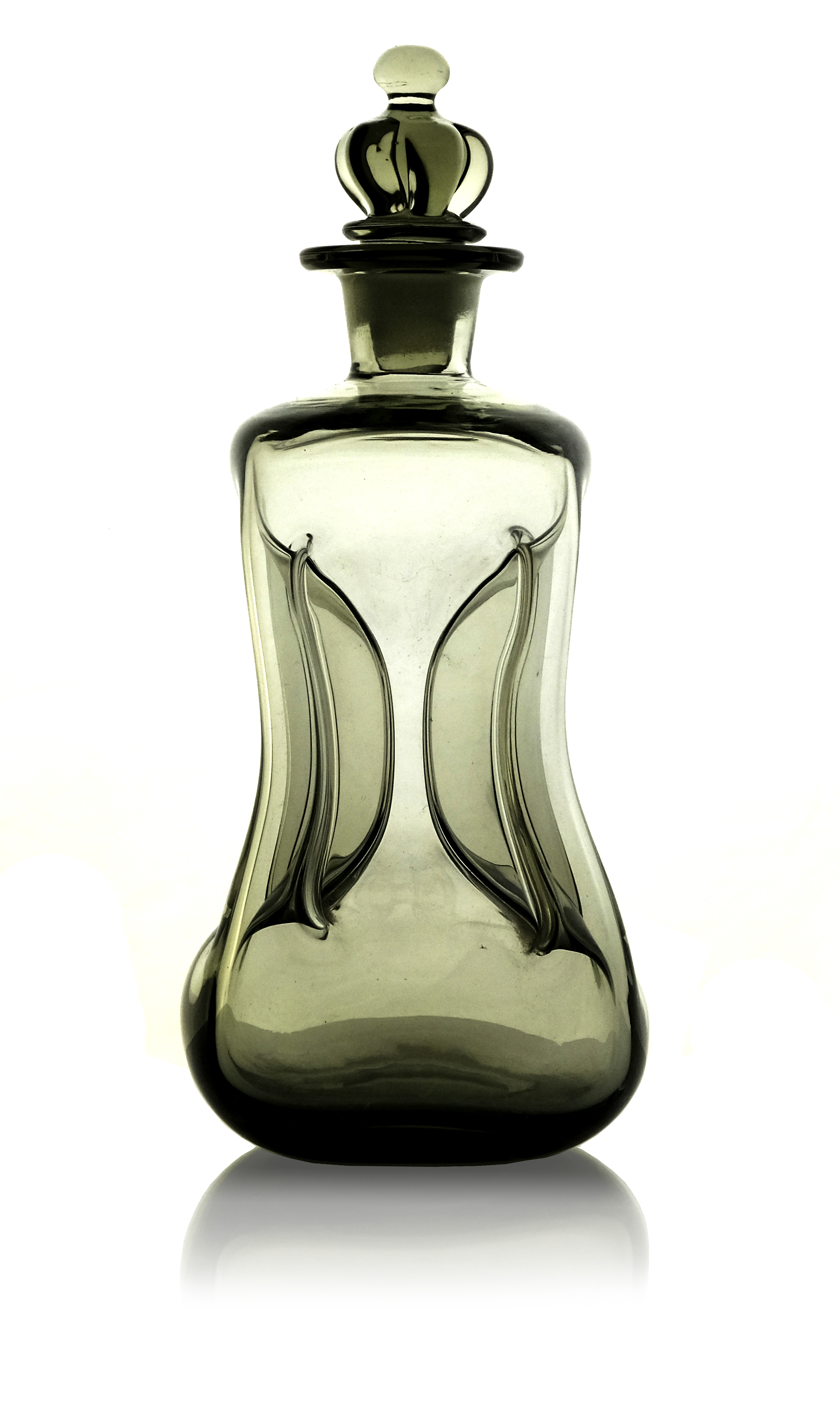 Jacob E Bang for Holmegaard, an Art Deco glass Kluk Kluk decanter