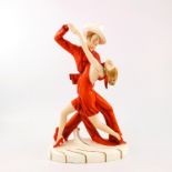 Royal Dux, Tango Dancers, an Art Deco figure group