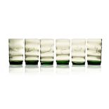 Emil Weidlich for Elme, a set of six Swedish glass lemonade glasses, circa 1930, Neptun design,